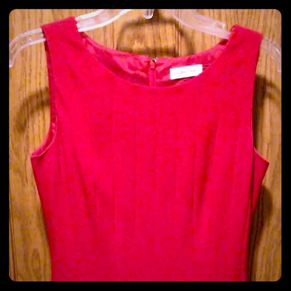 Calvin Klein Pleated Red Dress size 2